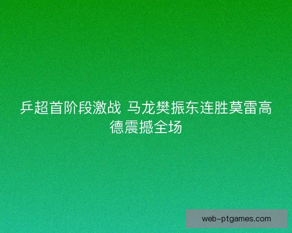 乒超首阶段激战 马龙樊振东连胜莫雷高德震撼全场 乒超首阶段激战 马龙樊振东连胜莫雷高德震撼全场