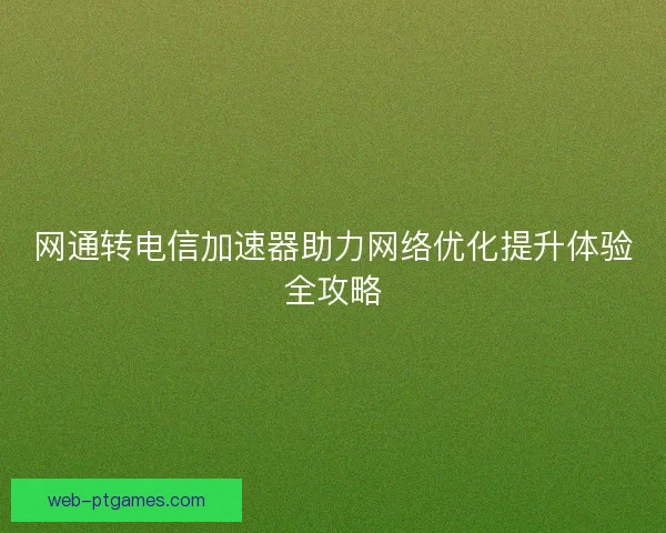 网通转电信加速器助力网络优化提升体验全攻略 网通转电信加速器助力网络优化提升体验全攻略